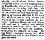 Announcement of Death of Robert Harris- 1880