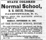 Advertisement for State Colored Normal School- 1887 by Fayetteville State University