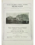 Student Newspaper Messenger- August 1911 by Fayetteville State University