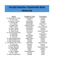 FSU VIP List 2025- Faculty Emeritus by Laura Mehaffey