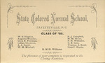 Fayetteville State Normal School Commencement Invitation 1886