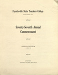 Fayetteville State Teachers College 77th Spring Commencement June 1 1954