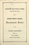 Fayetteville State Teachers College 78th Baccalaureate Service May 29 1955 by Fayetteville State University