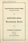 Fayetteville State Teachers College 79th Baccalaureate Service June 3 1956