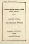 Fayetteville State Teachers College 80th Baccalaureate Service June 2 1957 by Fayetteville State University