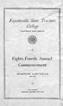 Fayetteville State Teachers College 84th Spring Commencement Program June 4 1961 by Fayetteville State University